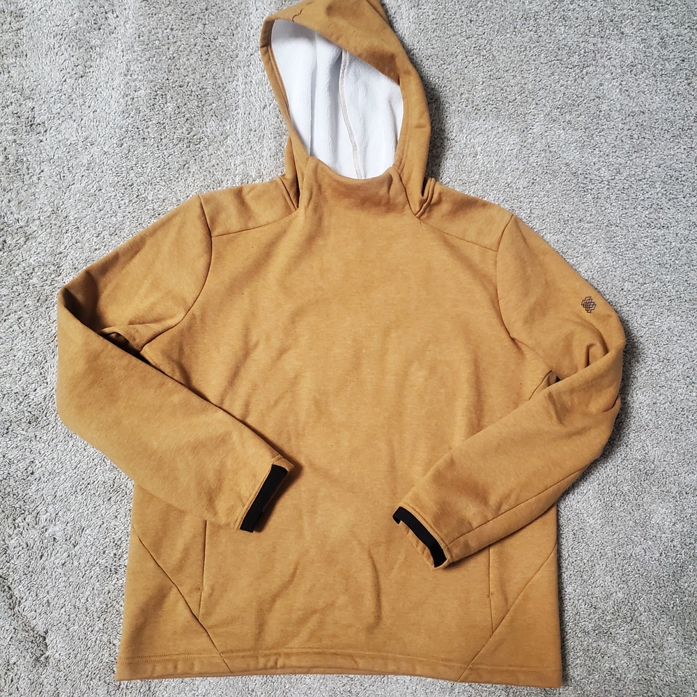 FLX Men's Large Active Outdoor Hoodie Camel/ Tan Zip Pockets